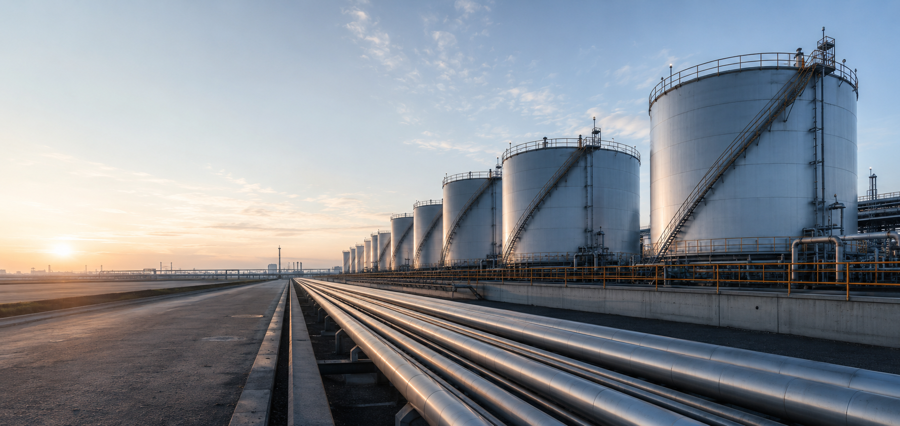 Imagen ilustrativa de una operación industrial de combustibles