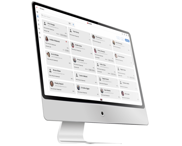 Interfaz original de la Web App B.SMART para gestión de conductores